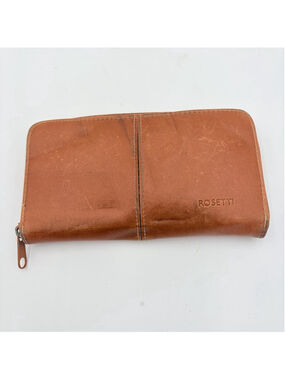 ROSETTI Leather Zip Around Wallet Organizer Removable Clutch Checkbook Brown